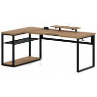 Стол компьютерный Каир Угловой с полкой 200*120 (каркас черный) купить в Минске