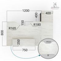 Стол компьютерный Каир Угловой 160*120 (каркас белый) купить в Минске