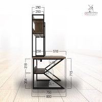 Стол письменный Кембридж 160*80 (каркас черный) купить в Минске