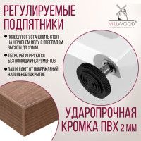 Стол Millwood Лондон (100-140)*60 раздвижной (каркас белый) купить в Минске
