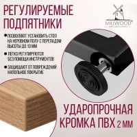 Стол Millwood Лондон (100-140)*60 раздвижной (каркас черный) купить в Минске Стол Millwood Лондон (100-140)*60 раздвижной (каркас черный) купить в Минске