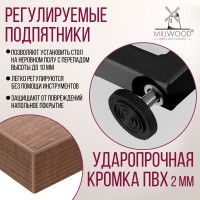 Стол Millwood Лондон (120-160)*80 раздвижной (каркас черный) купить в Минске Стол Millwood Лондон (120-160)*80 раздвижной (каркас черный) купить в Минске