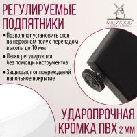 Стол Millwood Мюнхен 120*70 (каркас черный) купить в Минске