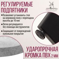 Стол Millwood Мюнхен 120*70 (каркас черный) купить в Минске