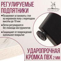 Стол Millwood Мюнхен 130*80 (каркас черный) купить в Минске