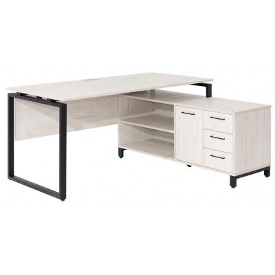 Стол руководителя Олесунн 2 120*80 с тумбой правой (каркас черный) купить в Минске