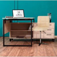 Стол руководителя Олесунн 2 120*80 с тумбой правой (каркас черный) купить в Минске