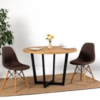 Cтол Millwood Орлеан обеденный d100 дуб золотой крафт / белый (36 мм) купить в Минске