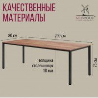 Стол Сеул 200*80 (каркас черный) купить в Минске