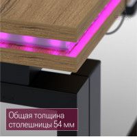 Стол Сиэтл с подсветкой 140*70 (каркас черный) купить в Минске Стол Сиэтл с подсветкой 140*70 (каркас черный) купить в Минске