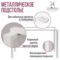Стол Лофт Сиэтл (ДТ-5) 130*70 (каркас белый) купить в Минске Стол Лофт Сиэтл (ДТ-5) 130*70 (каркас белый) купить в Минске