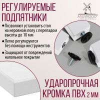 Стол Лофт Сиэтл (ДТ-5) 130*70 (каркас белый) купить в Минске Стол Лофт Сиэтл (ДТ-5) 130*70 (каркас белый) купить в Минске