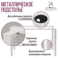 Стол Лофт Сиэтл (ДТ-5) 130*70 (каркас белый) купить в Минске Стол Лофт Сиэтл (ДТ-5) 130*70 (каркас белый) купить в Минске