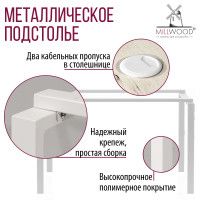 Стол Лофт Сиэтл (ДТ-5) 130*70 (каркас белый) купить в Минске Стол Лофт Сиэтл (ДТ-5) 130*70 (каркас белый) купить в Минске