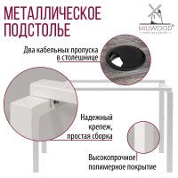 Стол Лофт Сиэтл (ДТ-5) 130*70 (каркас белый) купить в Минске Стол Лофт Сиэтл (ДТ-5) 130*70 (каркас белый) купить в Минске