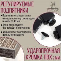 Стол Лофт Сиэтл (ДТ-5) 120*70 (каркас черный) купить в Минске