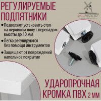 Стол Лофт Сиэтл (ДТ-5) 120*70 (каркас белый) купить в Минске