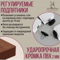 Стол Лофт Сиэтл (ДТ-5) 120*70 (каркас белый) купить в Минске