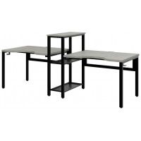 Стол Сплит с вырезом двухместный 254,6*80 (каркас черный)