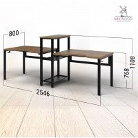 Стол Сплит с вырезом двухместный 254,6*80 (каркас черный) купить в Минске