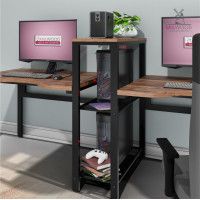 Стол Сплит с вырезом двухместный 254,6*80 (каркас черный) купить в Минске