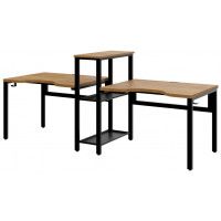 Стол Сплит с вырезом двухместный 254,6*80 (каркас черный) купить в Минске