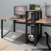 Стол Сплит с вырезом двухместный 254,6*80 (каркас черный) купить в Минске