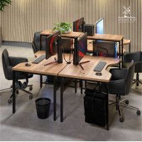 Стол Сплит с вырезом двухместный 254,6*80 (каркас черный) купить в Минске