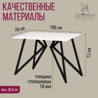 Стол Женева 100*70 18 мм (каркас черный) купить в Минске Стол Женева 100*70 18 мм (каркас черный) купить в Минске