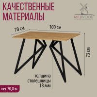 Стол Женева 100*70 18 мм (каркас черный) купить в Минске Стол Женева 100*70 18 мм (каркас черный) купить в Минске