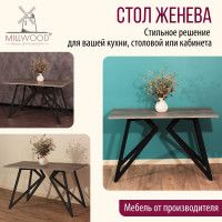 Стол Женева 120*70 18 мм (каркас черный) купить в Минске