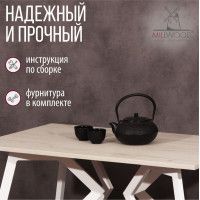 Стол Женева 130*80 18 мм (каркас белый) купить в Минске Стол Женева 130*80 18 мм (каркас белый) купить в Минске