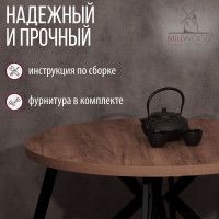 Стол Женева d100 36 мм (каркас черный) купить в Минске