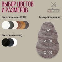 Стол Женева d100 36 мм (каркас черный) купить в Минске