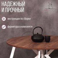 Стол Женева d100 18 мм (каркас белый) купить в Минске