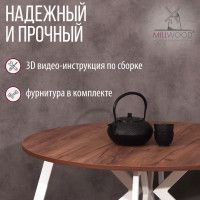 Стол Женева d100 18 мм (каркас белый) купить в Минске