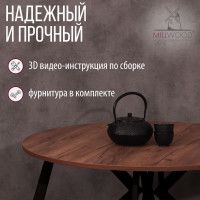 Стол Женева d100 18 мм (каркас черный) купить в Минске