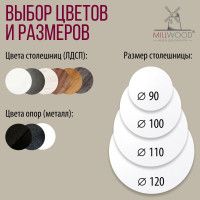 Стол Женева d110 18 мм (каркас черный) купить в Минске