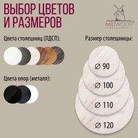 Стол Женева d110 18 мм (каркас черный) купить в Минске