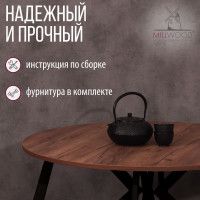 Стол Женева d110 18 мм (каркас черный) купить в Минске