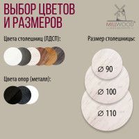 Стол Женева d110 36 мм (каркас белый) купить в Минске