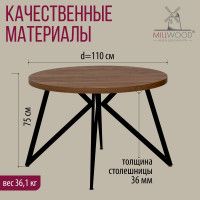 Стол Женева d110 36 мм (каркас черный) купить в Минске Стол Женева d110 36 мм (каркас черный) купить в Минске