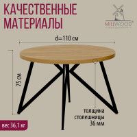 Стол Женева d110 36 мм (каркас черный) купить в Минске Стол Женева d110 36 мм (каркас черный) купить в Минске