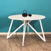 Стол Женева d120 18 мм (каркас белый) купить в Минске