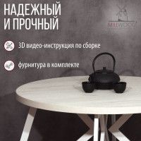 Стол Женева d90 36 мм (каркас белый) купить в Минске