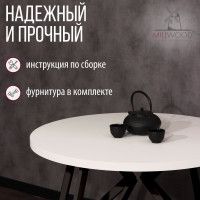 Стол Женева d90 36 мм (каркас черный) купить в Минске