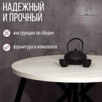 Стол Женева d90 36 мм (каркас черный) купить в Минске