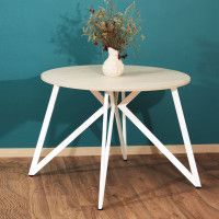 Стол Женева d90 18 мм (каркас белый) купить в Минске Стол Женева d90 18 мм (каркас белый) купить в Минске