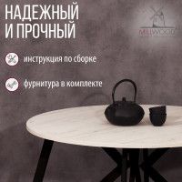 Стол Женева d90 18 мм (каркас черный) купить в Минске