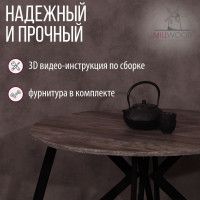 Стол Женева d90 18 мм (каркас черный) купить в Минске